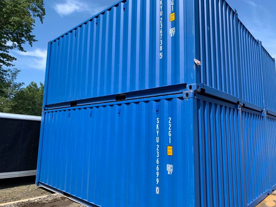 blue painted airtight storage